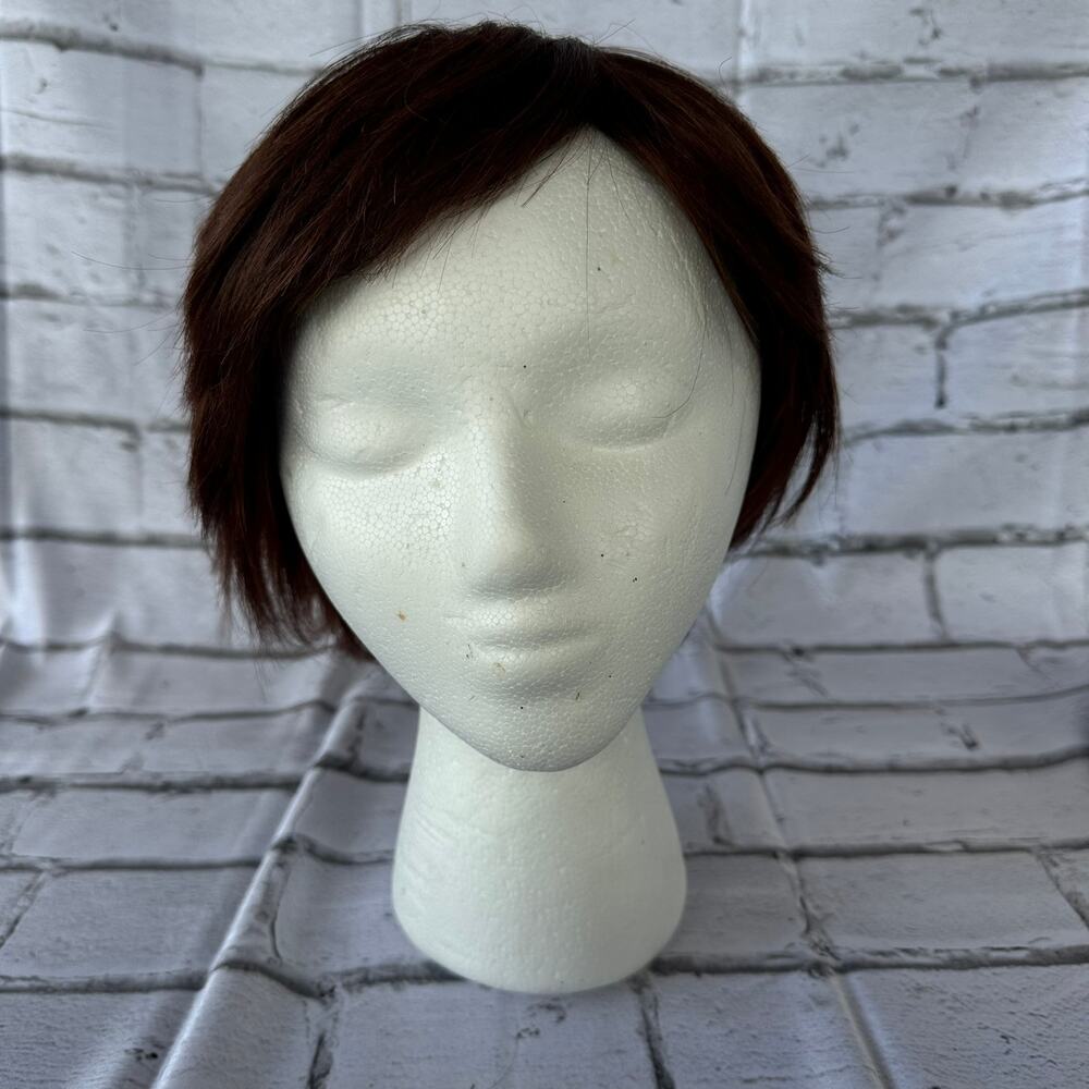 New Brown Pixie Cut Short Shaggy Wigs with Bangs Fiber & Remy Human Hair Blend